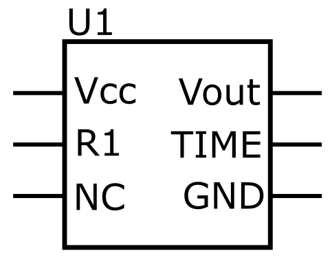 Recommended schematic symbol for an integrated circuit (IC).