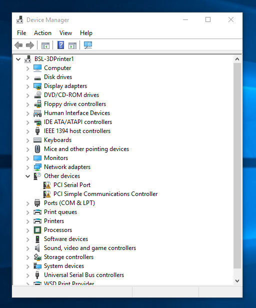 A screenshot of Windows Device Manager showing the presence of a custom PCIe card.