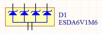 The schematic symbol of a diode array, with a common anode connection.