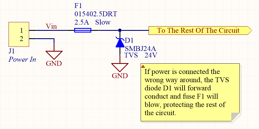 A TVS diode (along with a fuse) can also be a good mechanism for reverse-polarity protection.