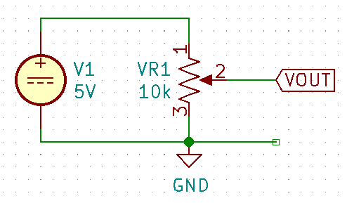 A very common way to use a potentiometer in a circuit to provide a variable output voltage.