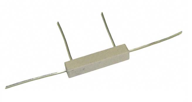 A large four-lead current sensing resistor.