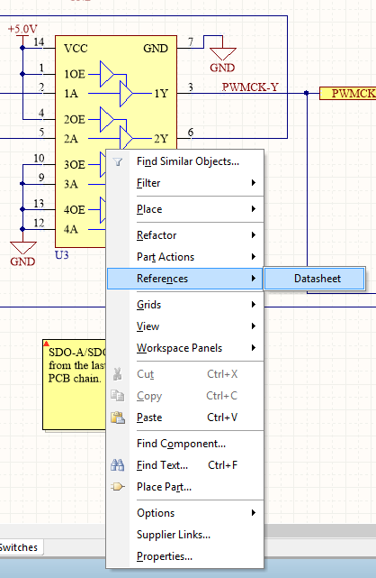 Quickly going to the component datasheet by using a component link parameter in Altium.