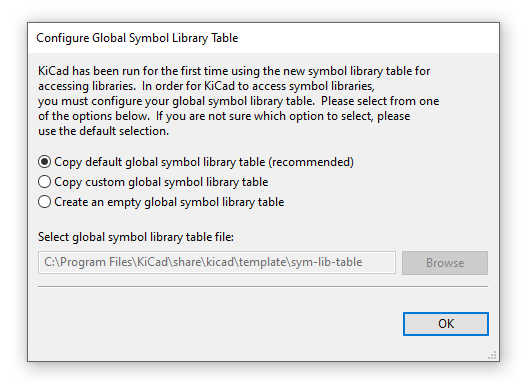 kicad configure global symbol library table