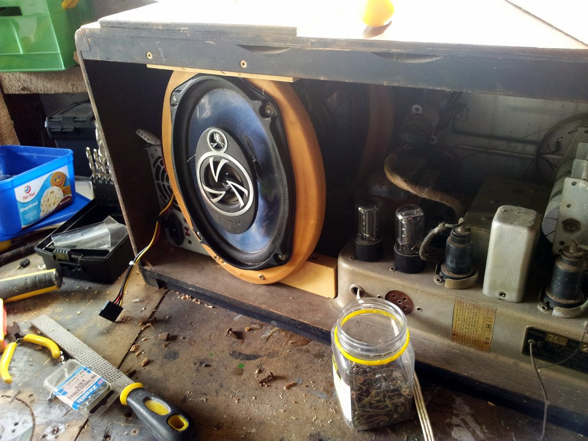 Installing the rear 6x9 speaker.
