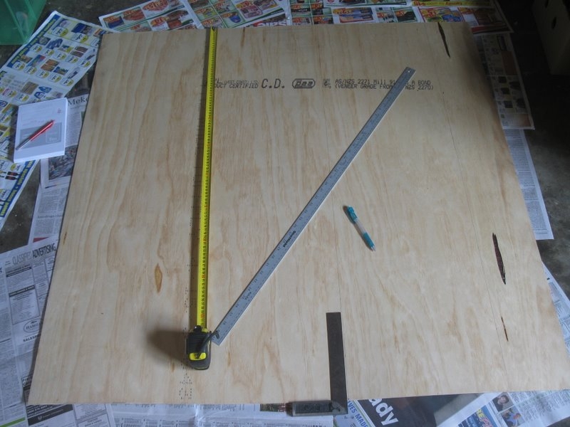 Measuring out rough dimensions for the board