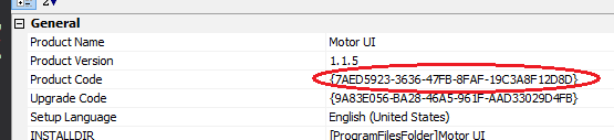 If you want a install to replace/upgrade and older one, make sure to re-generate a different product code (the circled number).