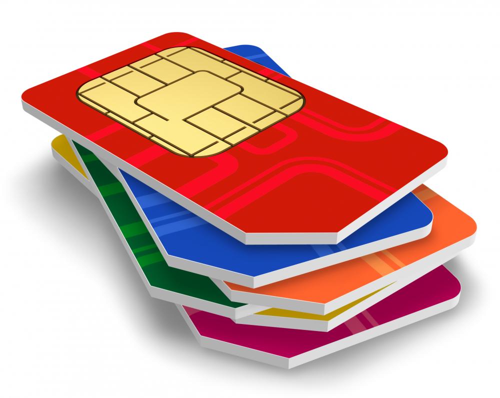 A 3D render of a stack of standard-sized SIM cards.