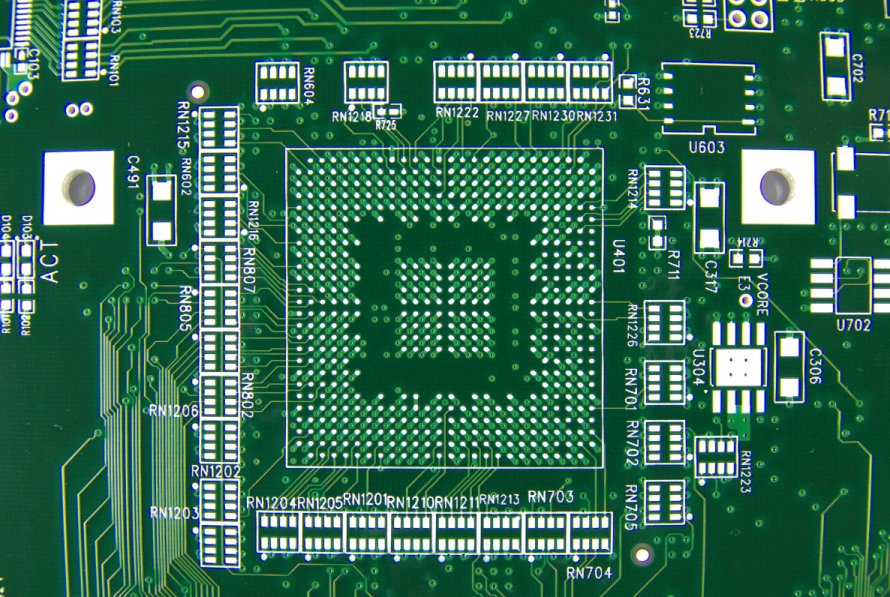 Example of an immersion tin (ISn) PCB surface finish. Image from http://www.standardpcb.com/.