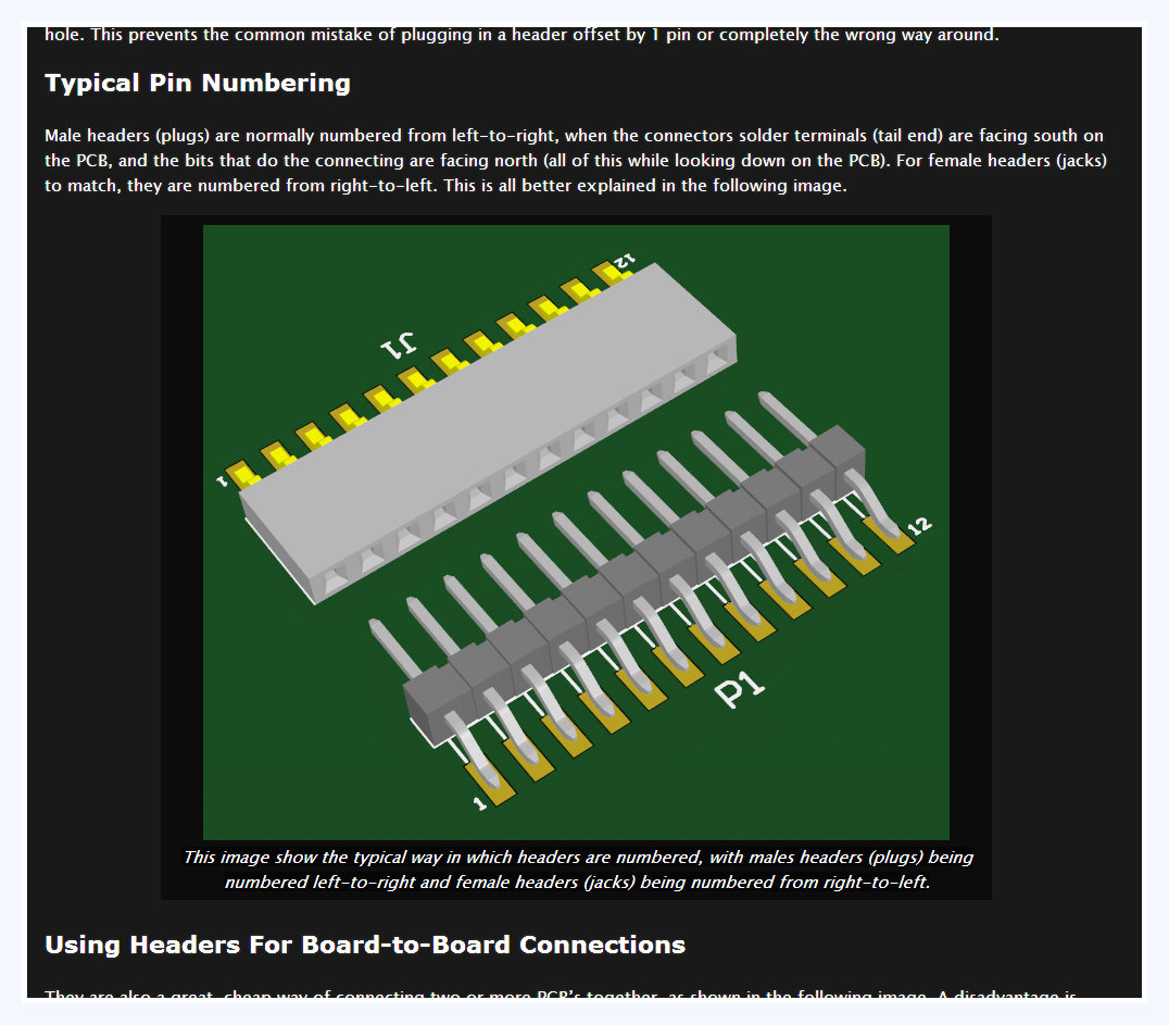 The Connectors page has been updated with the new sections 'Headers' and 'Circular Connectors'.