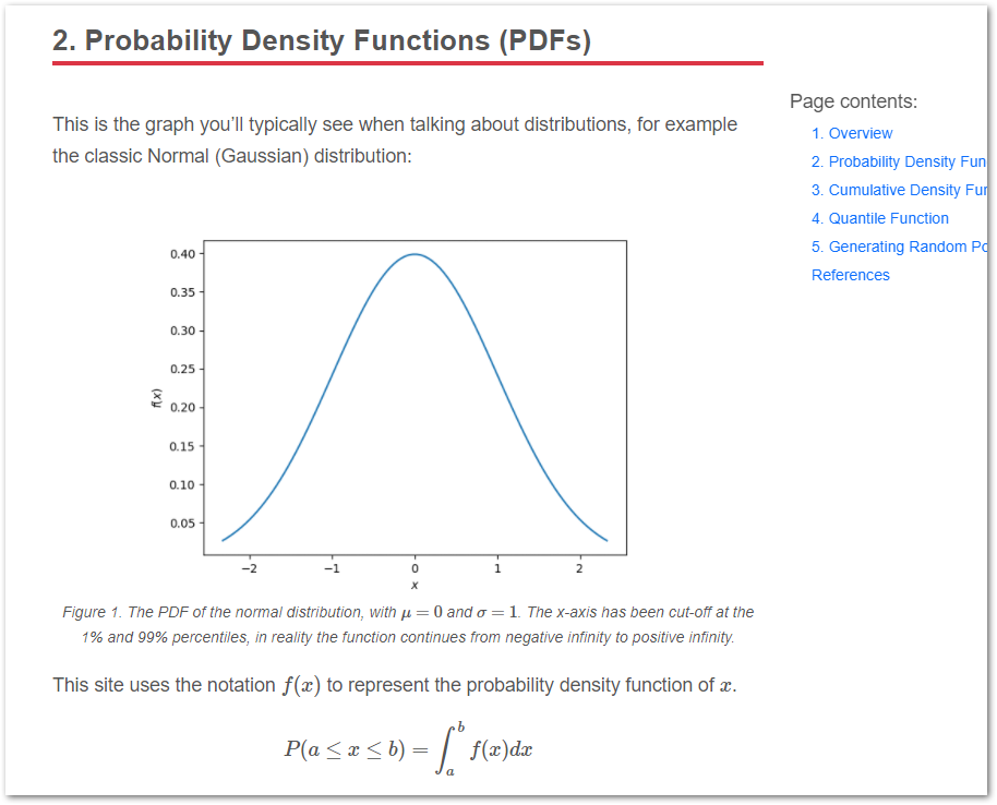 probabilities page screenshot