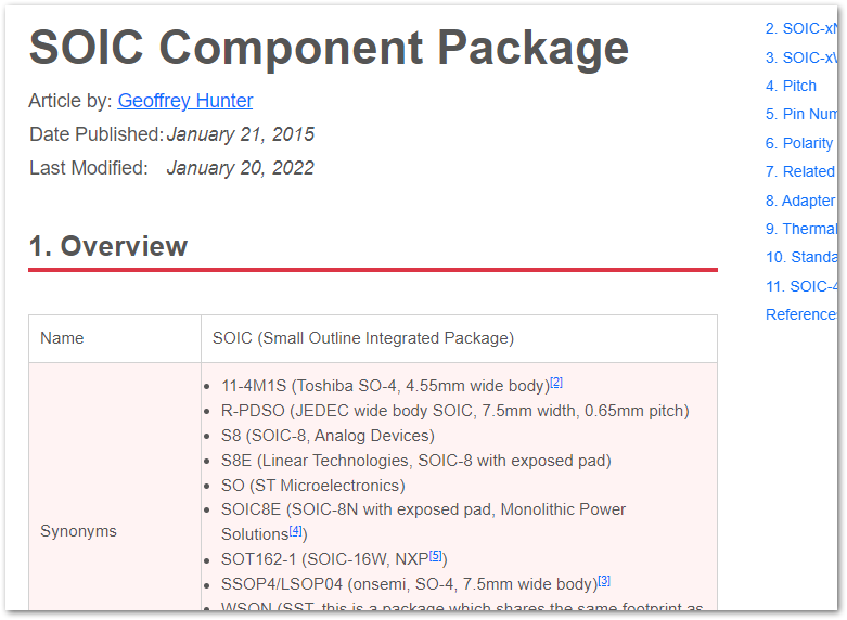 soic component package screenshot