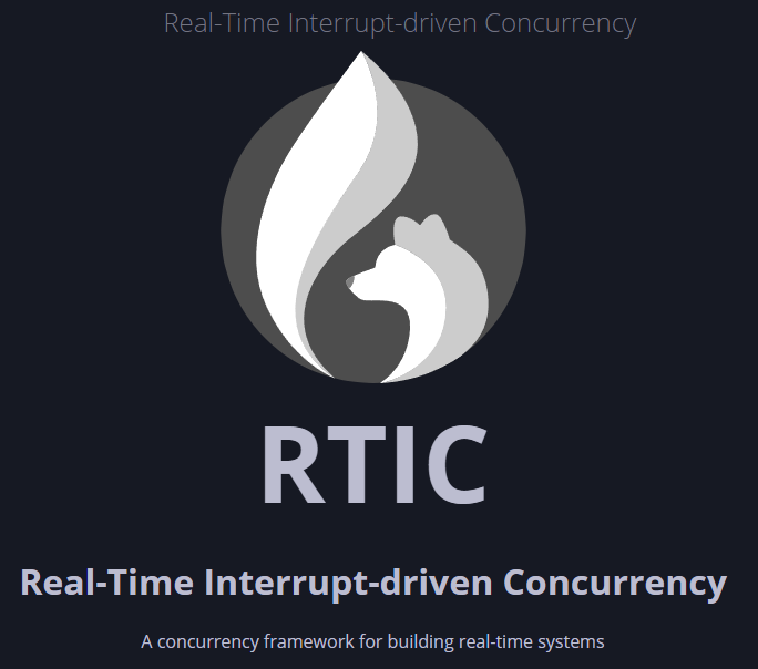 A screenshot of the homepage for RTIC's documentation.