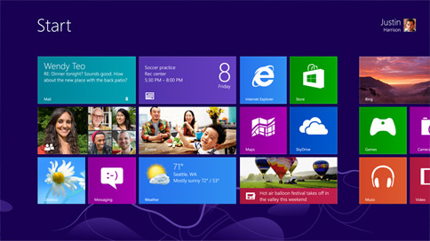 The Windows 8 start screen.